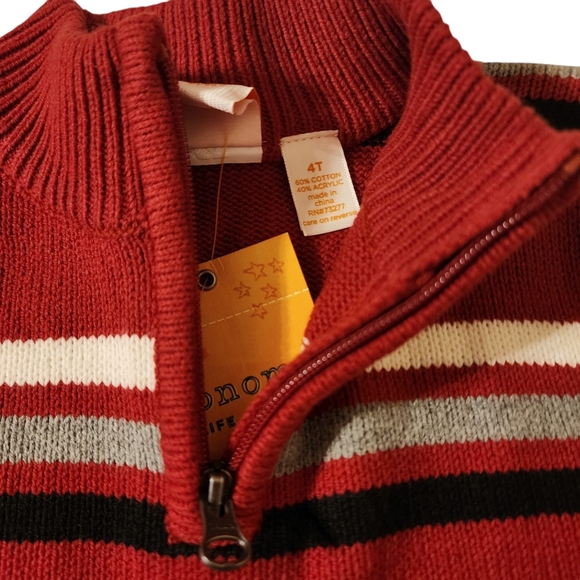 Sonoma Life Style Sweater Boys Red 1/4 Zip Long Sleeve 4T - Picture 4 of 4